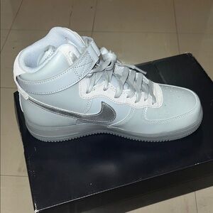 Nike Air Force 1 High Top Sneakers - Light Gray